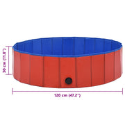 Hopfällbar hundpool röd 120x30 cm PVC