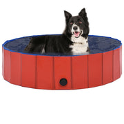 Hopfällbar hundpool röd 120x30 cm PVC
