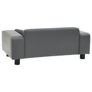 Hundsoffa grå 81x43x31 cm plysch och konstläder