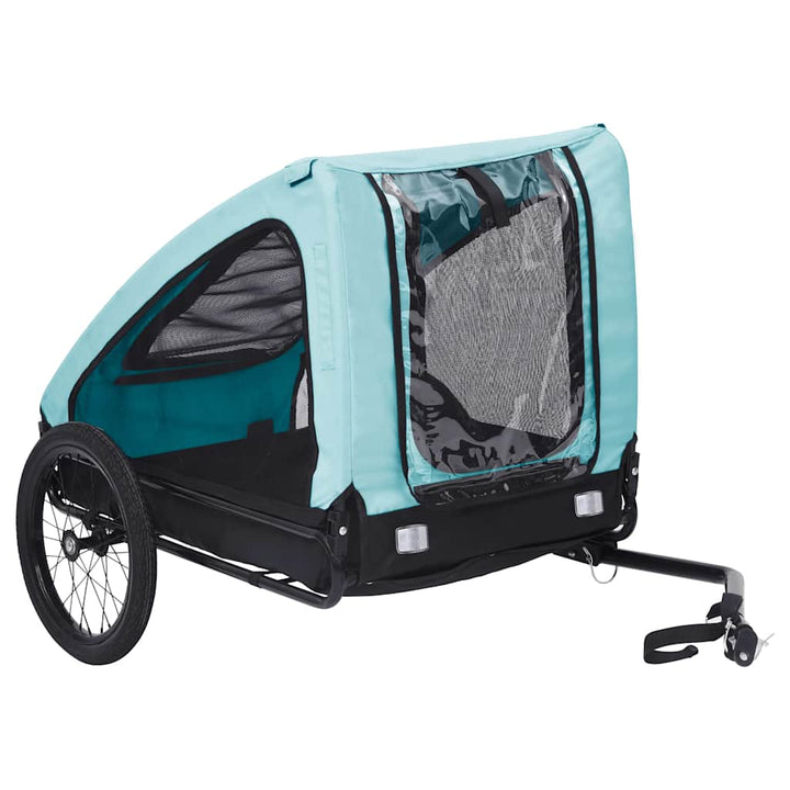Cykelvagn för djur blå och svart