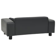 Hundsoffa mörkgrå 81x43x31 cm plysch och konstläder