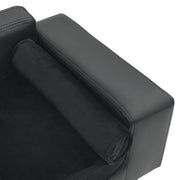Hundsoffa mörkgrå 81x43x31 cm plysch och konstläder