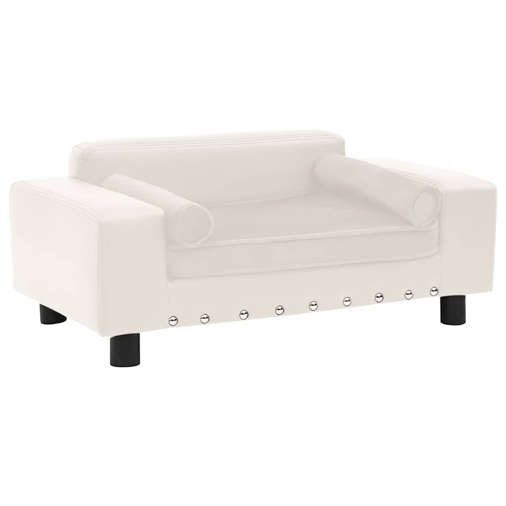 Hundsoffa naturvit 81x43x31 cm plysch och konstläder