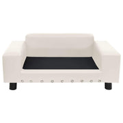 Hundsoffa naturvit 81x43x31 cm plysch och konstläder