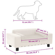 Hundsoffa naturvit 81x43x31 cm plysch och konstläder