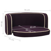 Hundsoffa vikbar vinröd 76x71x30 cm linne tvättbar dyna