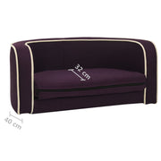 Hundsoffa vikbar vinröd 76x71x30 cm linne tvättbar dyna