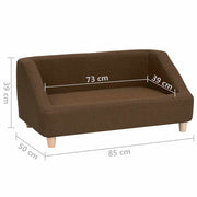 Hundsoffa brun 85x50x39 cm linne