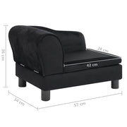 Hundsoffa svart 57x34x36 cm plysch