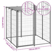 Hundgård silver 110x110x110 cm stål