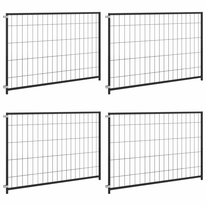 Hundgård svart 300x100x70 cm stål