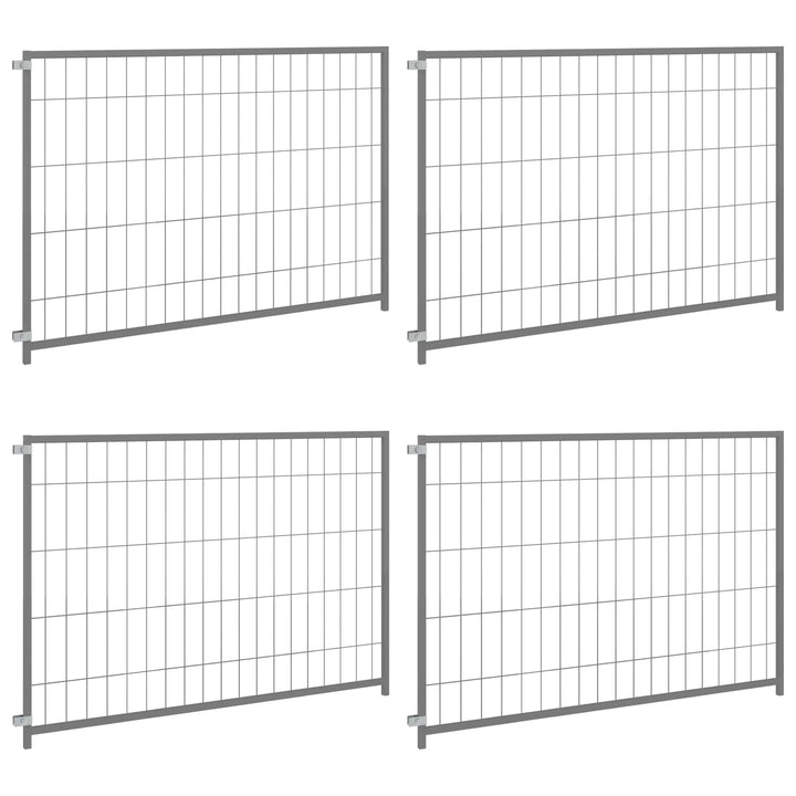 Hundgård silver 300x100x70 cm stål