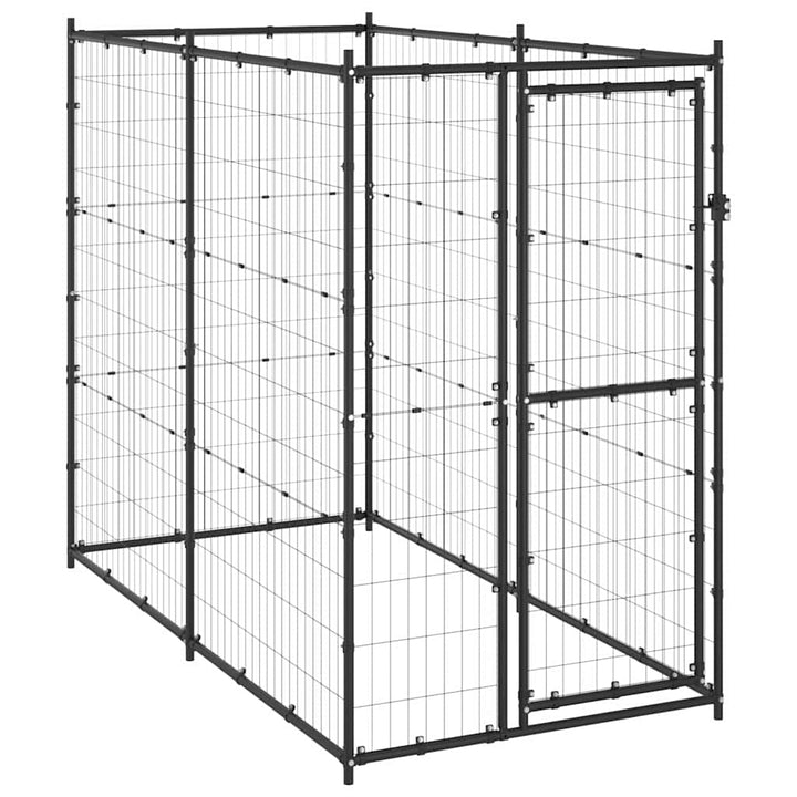 Hundgård för utomhusbruk stål 110x220x180 cm