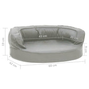 Ergonomisk hundmadrass 60x42 cm linnelook grå