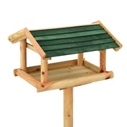 Fågelmatare med stativ 37x28x100 cm massivt granträ