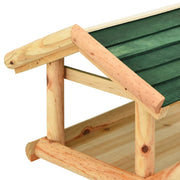 Fågelmatare med stativ 37x28x100 cm massivt granträ