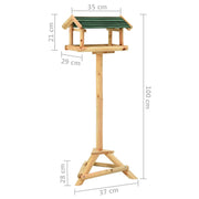 Fågelmatare med stativ 37x28x100 cm massivt granträ