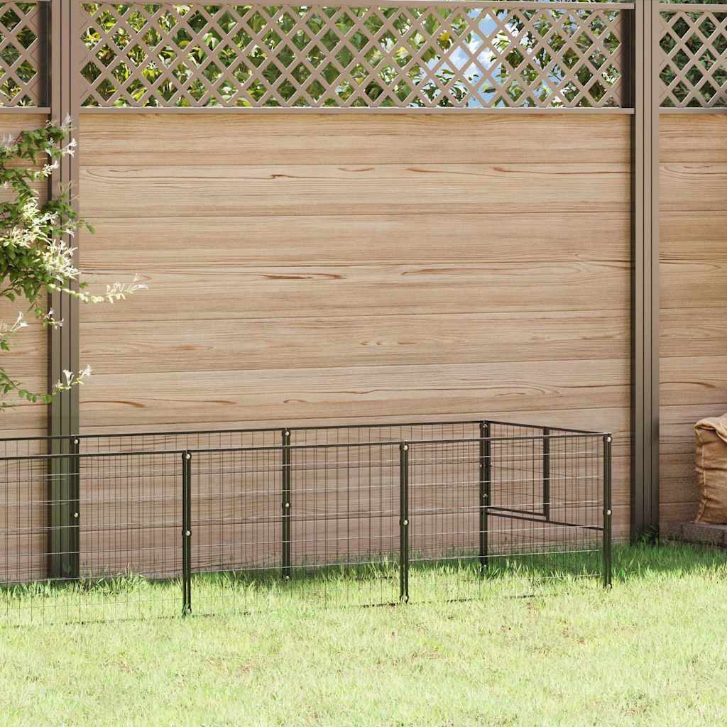 Hundgård svart 8 m² stål