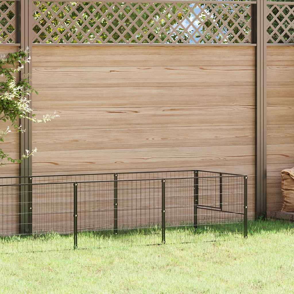 Hundgård svart 9 m² stål