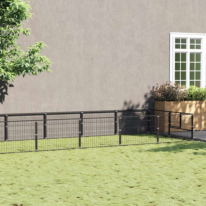 Hundgård svart 16 m² stål