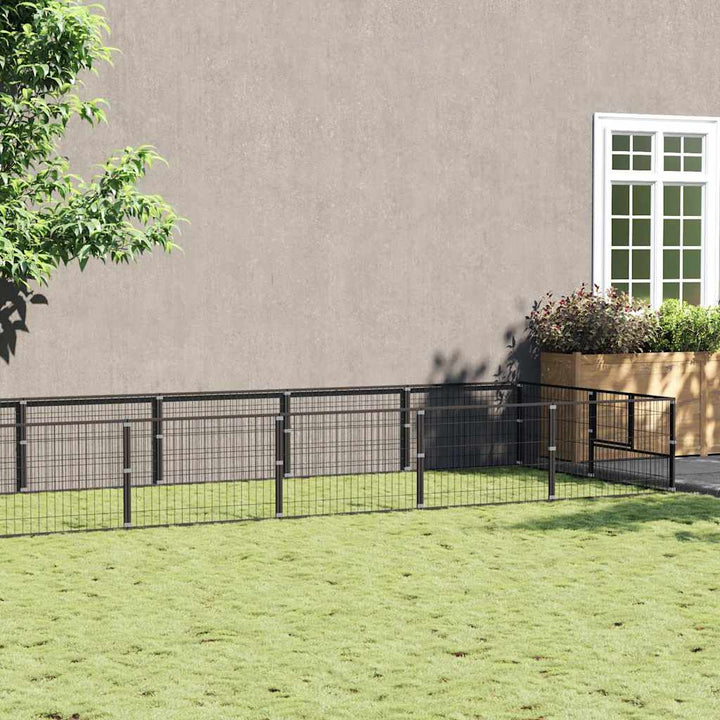 Hundgård svart 18 m² stål