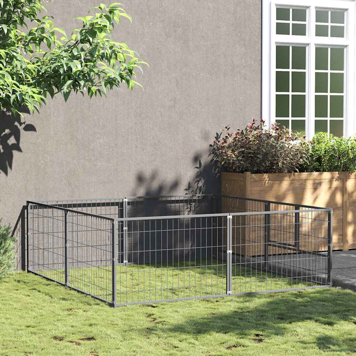 Hundgård silver 4 m² stål