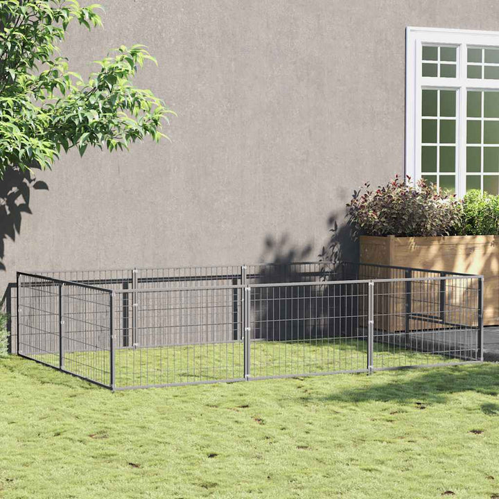 Hundgård silver 6 m² stål