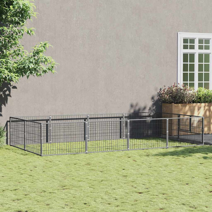 Hundgård silver 8 m² stål