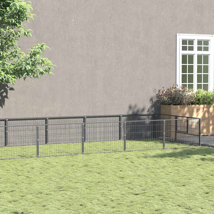 Hundgård silver 10 m² stål