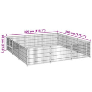 Hundgård svart 9 m² stål