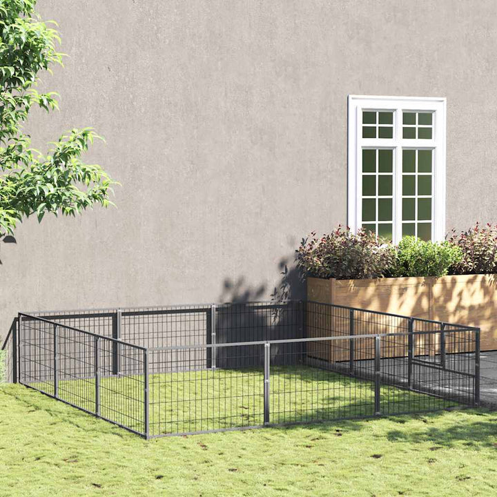 Hundgård silver 9 m² stål