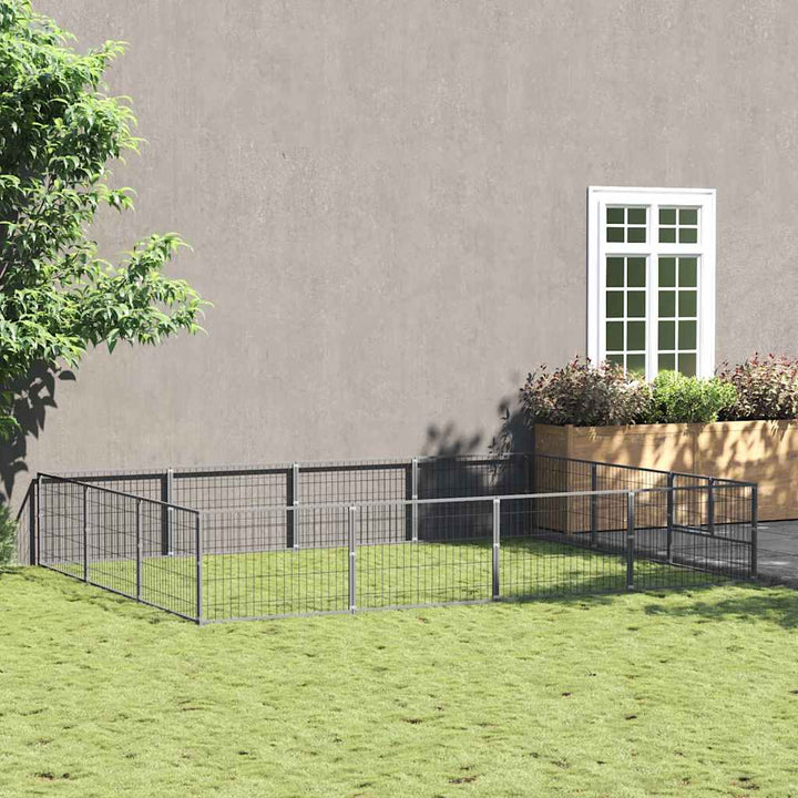 Hundgård silver 12 m² stål