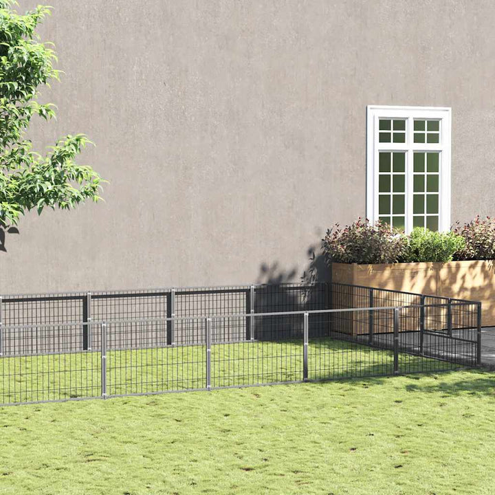 Hundgård silver 18 m² stål