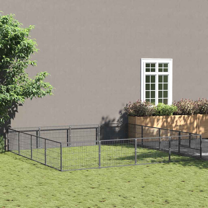 Hundgård silver 16 m² stål