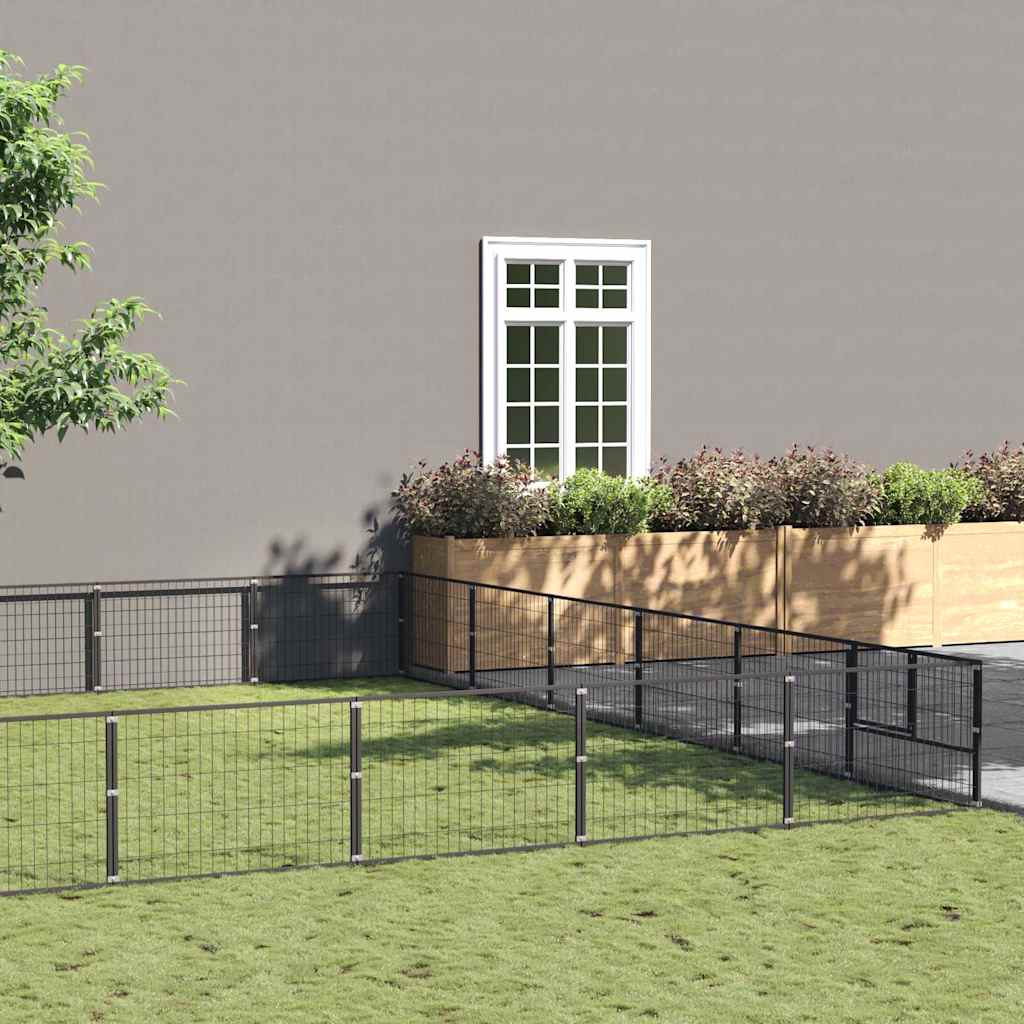 Hundgård svart 42 m² stål