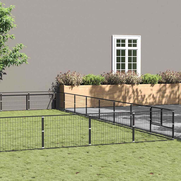 Hundgård svart 72 m² stål