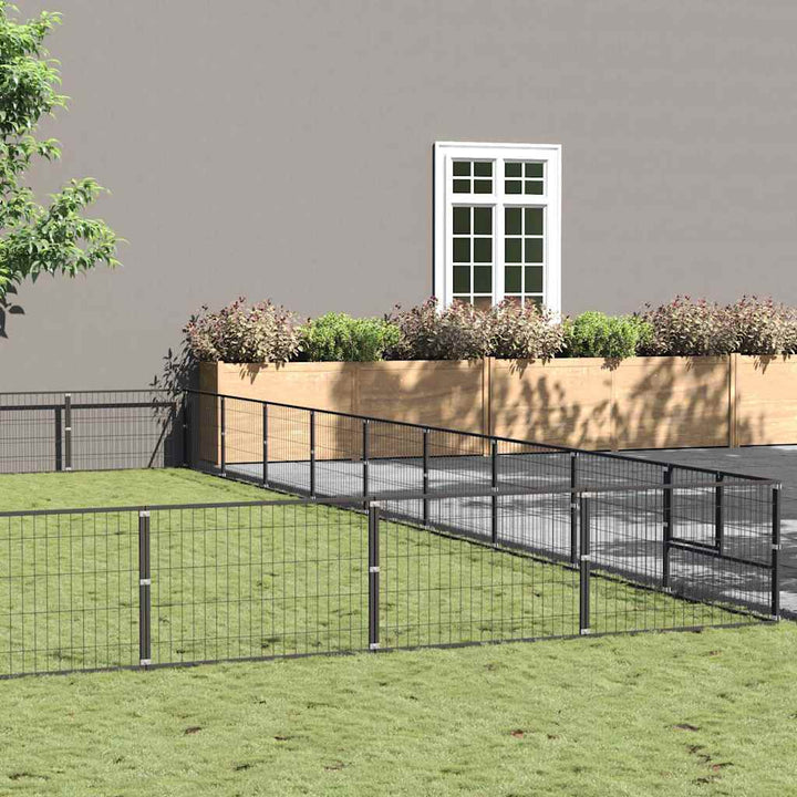 Hundgård svart 90 m² stål