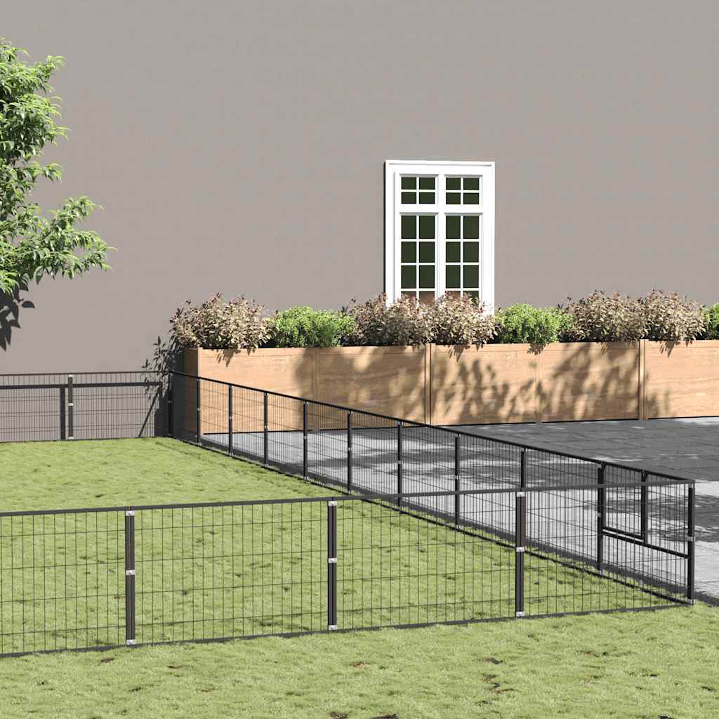 Hundgård svart 100 m² stål
