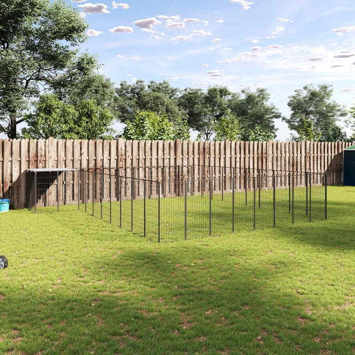 Hundgård svart 25,41 m² stål