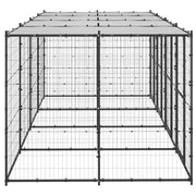 Hundgård för utomhusbruk med tak 9,68 m²