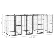 Hundgård för utomhusbruk med tak 9,68 m²