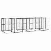 Hundgård för utomhusbruk stål 14,52 m²
