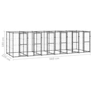 Hundgård för utomhusbruk stål 14,52 m²