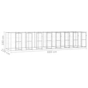 Hundgård för utomhusbruk galvaniserat stål 19,36 m²