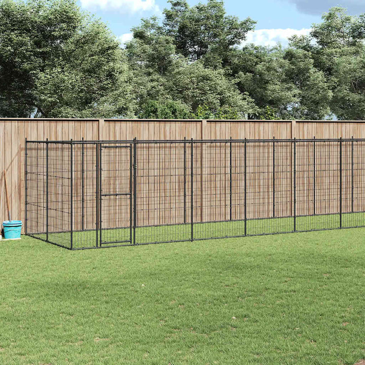 Hundgård för utomhusbruk stål 16,94 m²