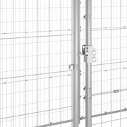 Hundgård för utomhusbruk galvaniserat stål med tak 7,26 m²
