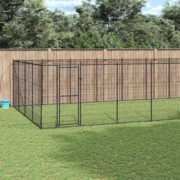 Hundgård för utomhusbruk stål 53,24 m²