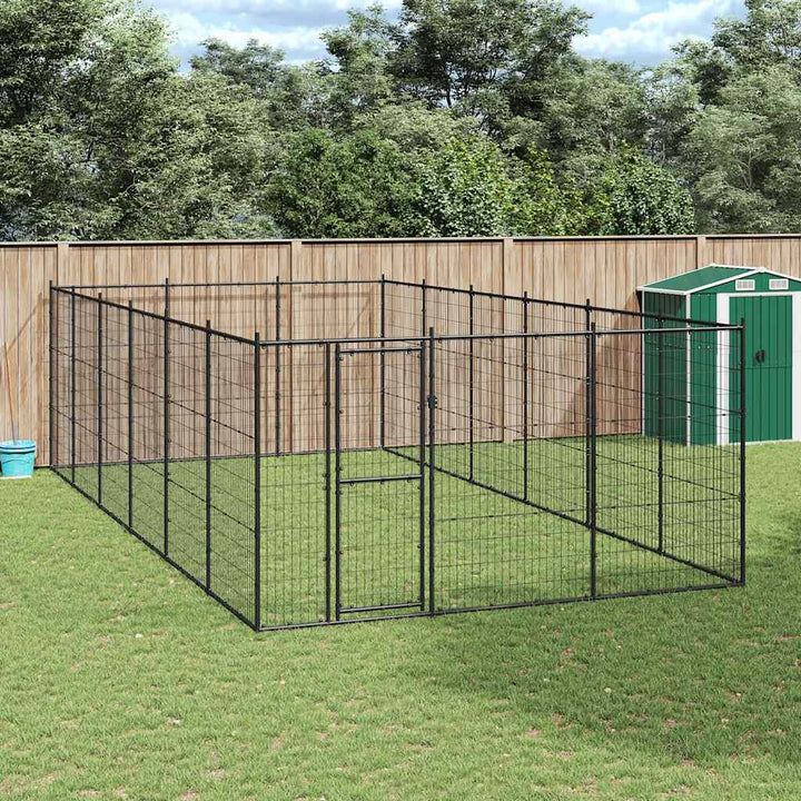 Hundgård för utomhusbruk stål 21,78 m²
