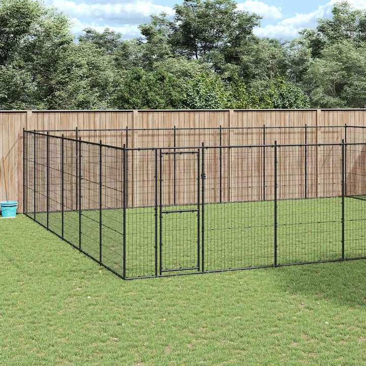 Hundgård för utomhusbruk stål 50,82 m²