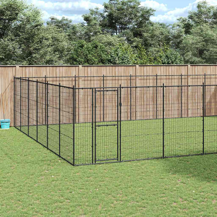 Hundgård för utomhusbruk stål 79,86 m²
